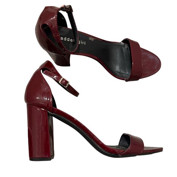Madden Girl Beella Block Heels 8.5 Burgundy Holiday Chic Fall Holiday Party - Picture 1 of 7